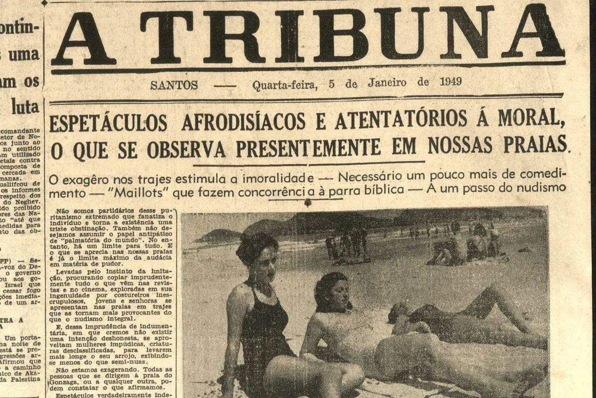 Gloria Perez publica foto da capa do Jornal A Tribuna do ano de 1949 nas  redes sociais